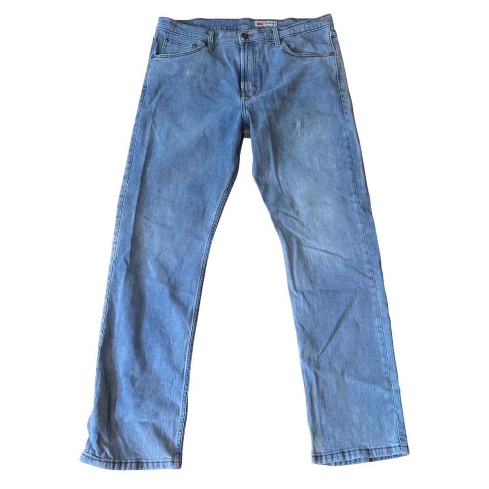 Wrangler Mens Slim Straight Light Wash Blue Denim‎ Jeans Premium Quality 36x31